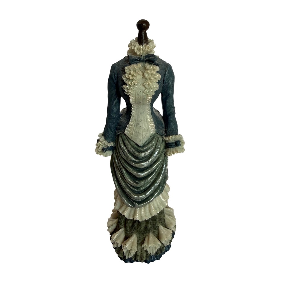 Popular Imports Victorian Cottagecore Decor Dress Form Figurine Blue Resin